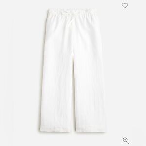 J. Crew White Linen Wide-Leg Seaside Pants